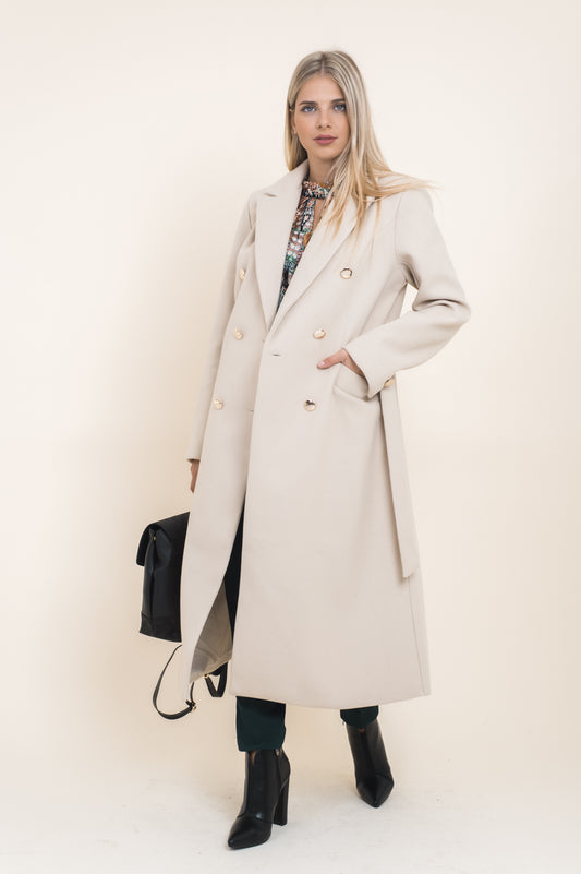 Παλτό μάλλινο με ζώνη