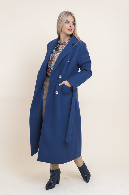 Παλτό μάλλινο με ζώνη