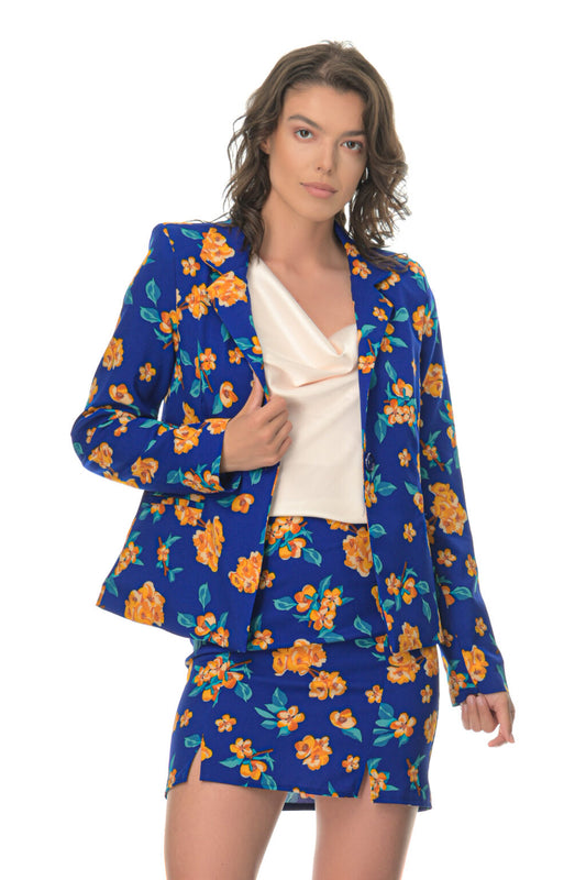 Σετ φούστα - σακάκι κλασσικό floral