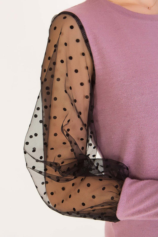 Μπλούζα με πουά μανίκια