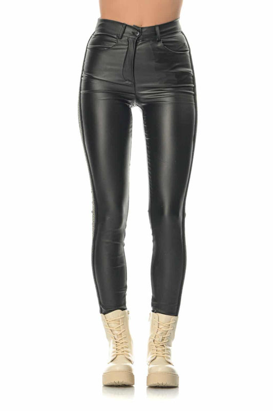 Παντελόνι δερματίνης με ρίγα