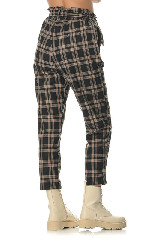 Παντελόνι ψηλόμεσο καρό