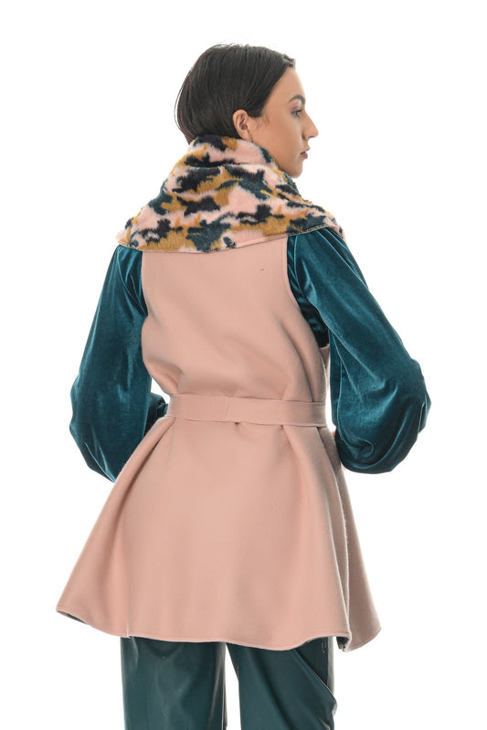 Γιλέκο με γούνα animal printed