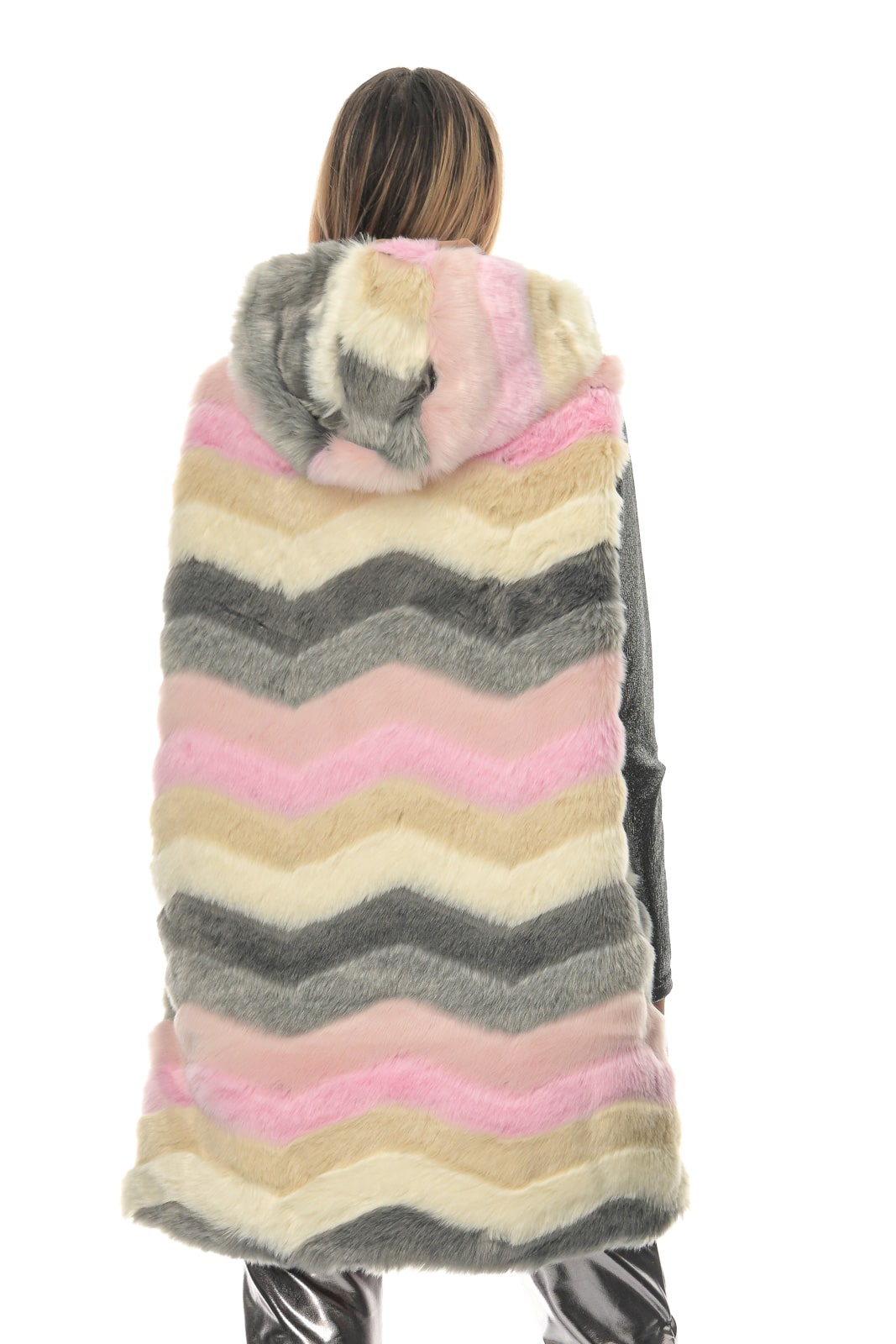 Γιλέκο γούνινο ριγέ