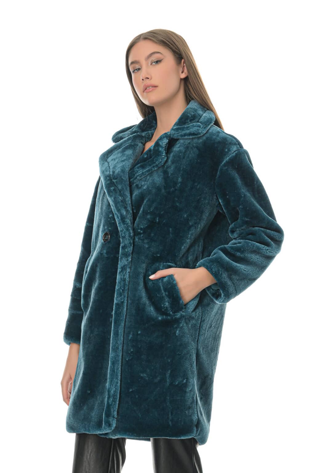 Ημίπαλτο γούνινο με πέτα