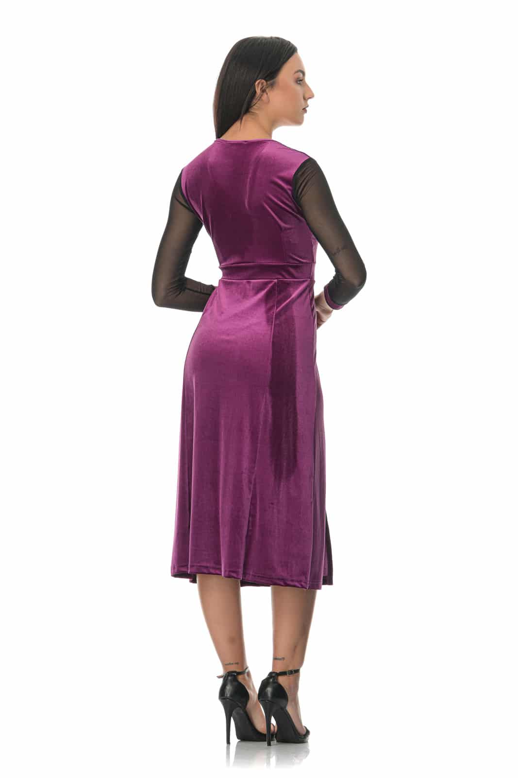 Φόρεμα midi βελουτέ