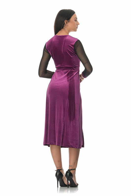 Φόρεμα midi βελουτέ