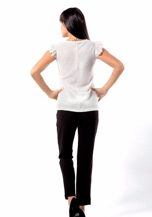 Top lurex πλεκτό με τσόκερ και πέρλες