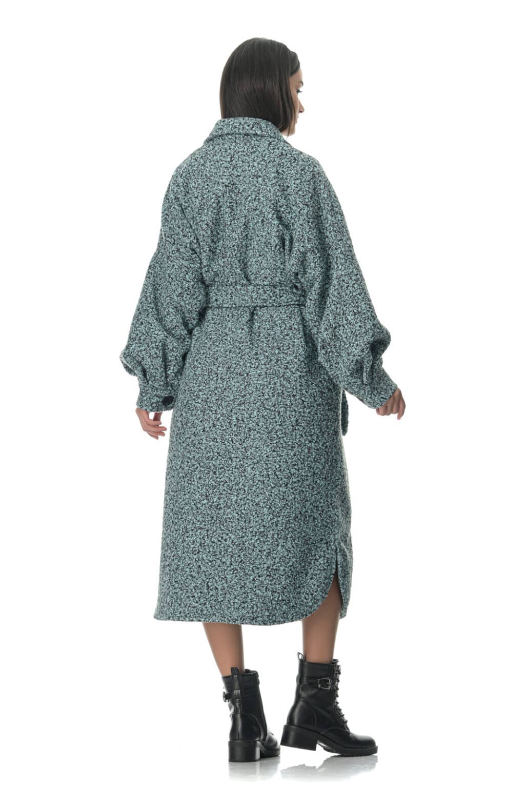 Παλτό μπουκλέ με ζώνη