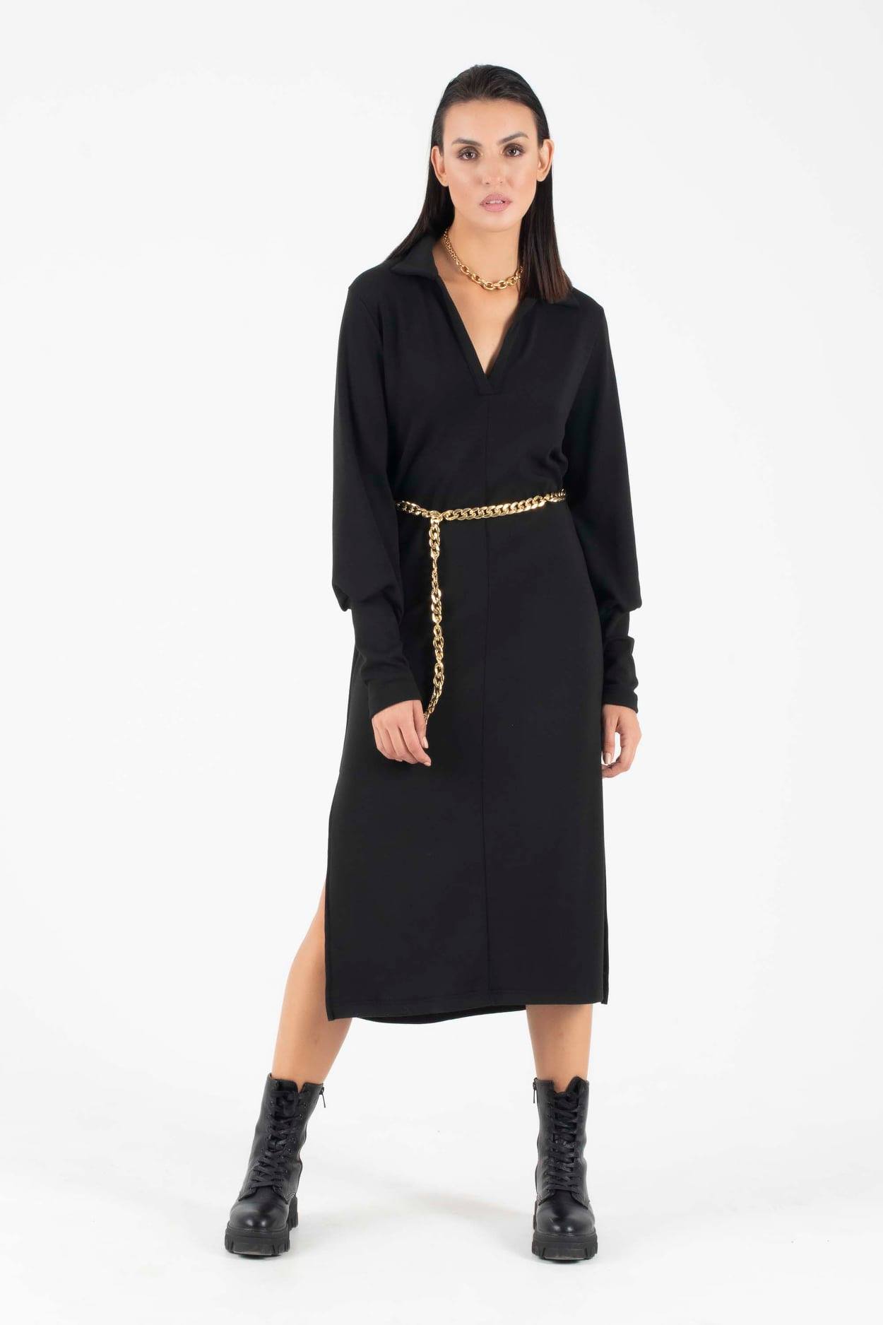 Φόρεμα midi με γιακά