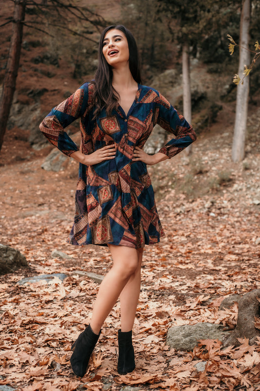 Φόρεμα mini πολύχρωμο