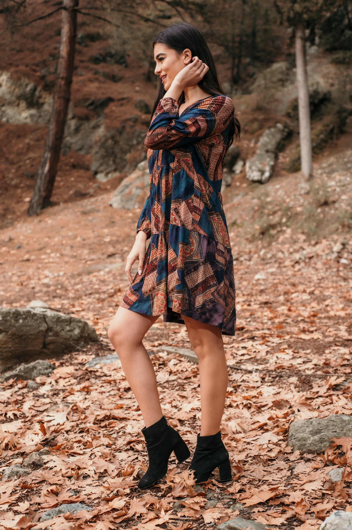 Φόρεμα mini πολύχρωμο