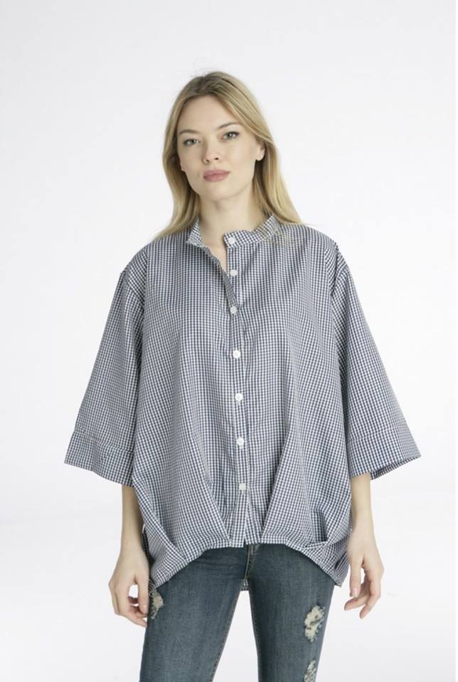 Πουκάμισο πτι καρό με μανίκια 3/4