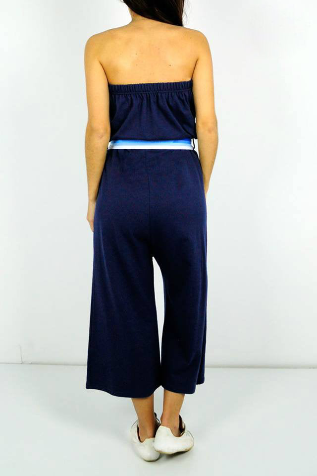 Ολόσωμη φόρμα strapless με ζώνη