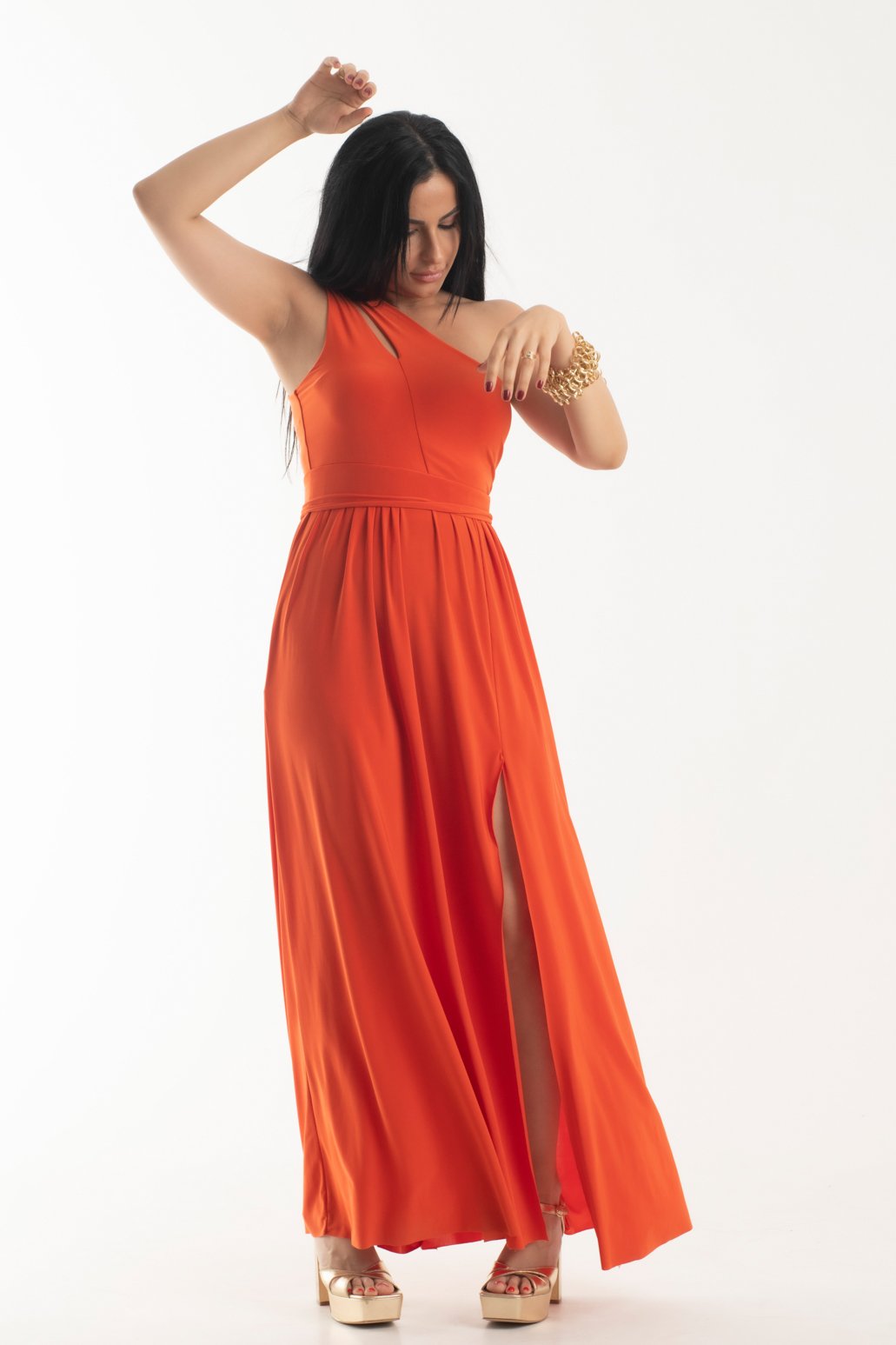 Φόρεμα maxi με εφέ