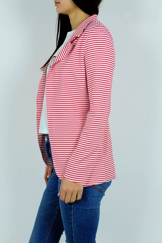 Σακάκι ριγέ με πέτα ανοιχτού τύπου