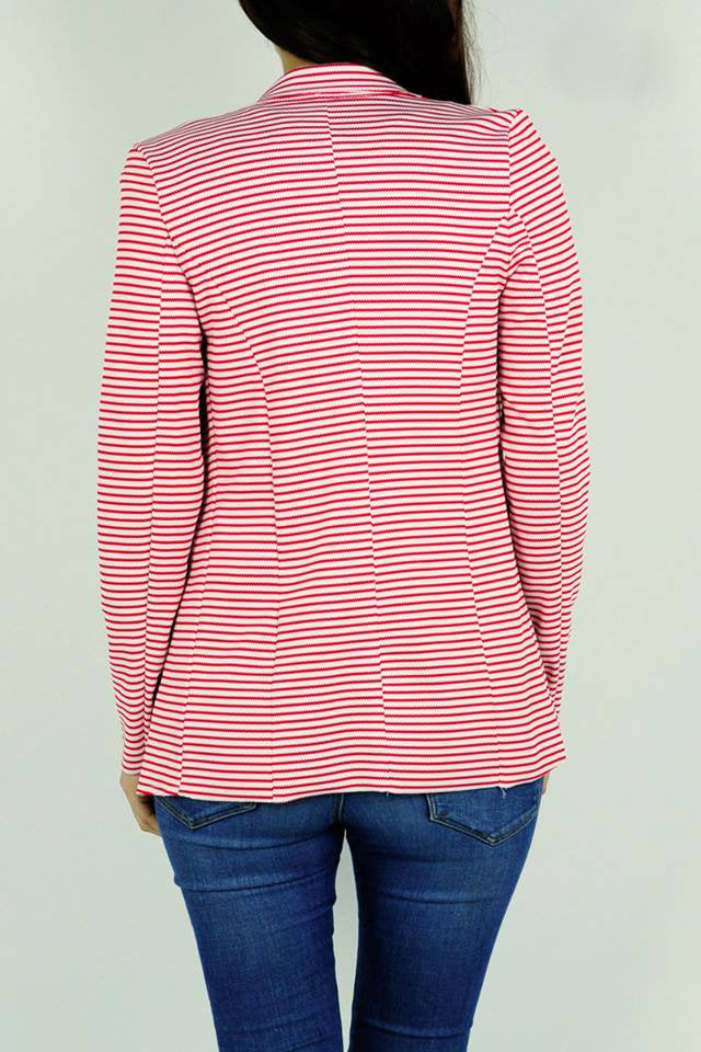 Σακάκι ριγέ με πέτα ανοιχτού τύπου