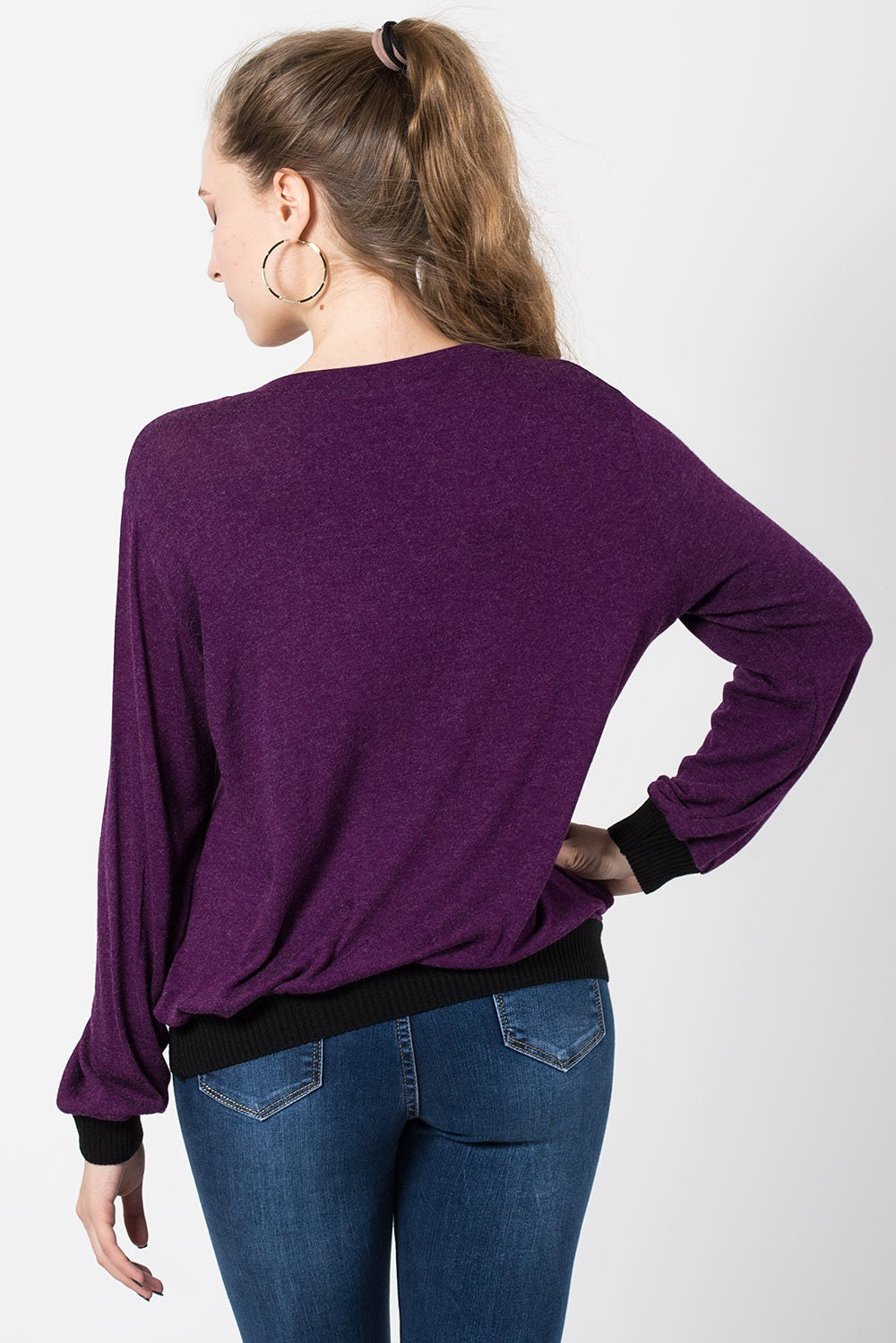 Μπλούζα μακρυμάνικη με διχρωμία