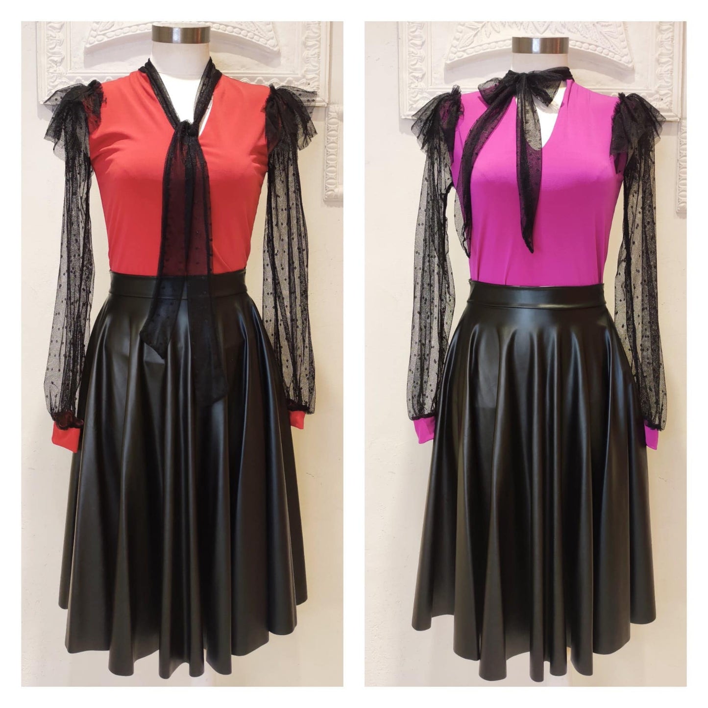 Μπλούζα με διαφανή μανίκια