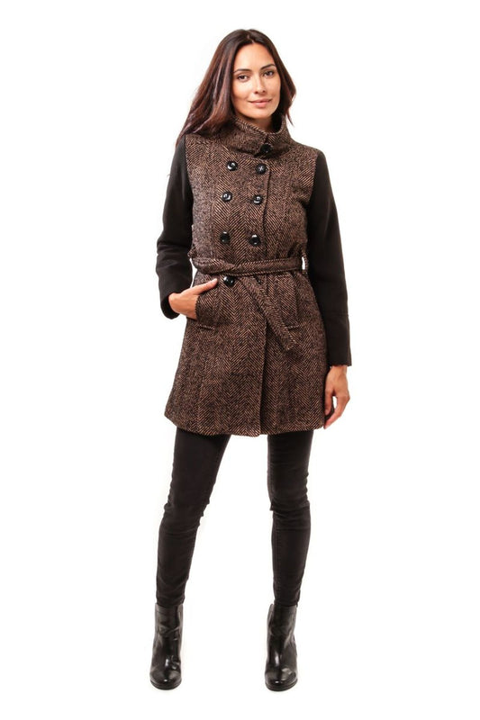 Ημίπαλτο με ψηλό λαιμό και διχρωμία