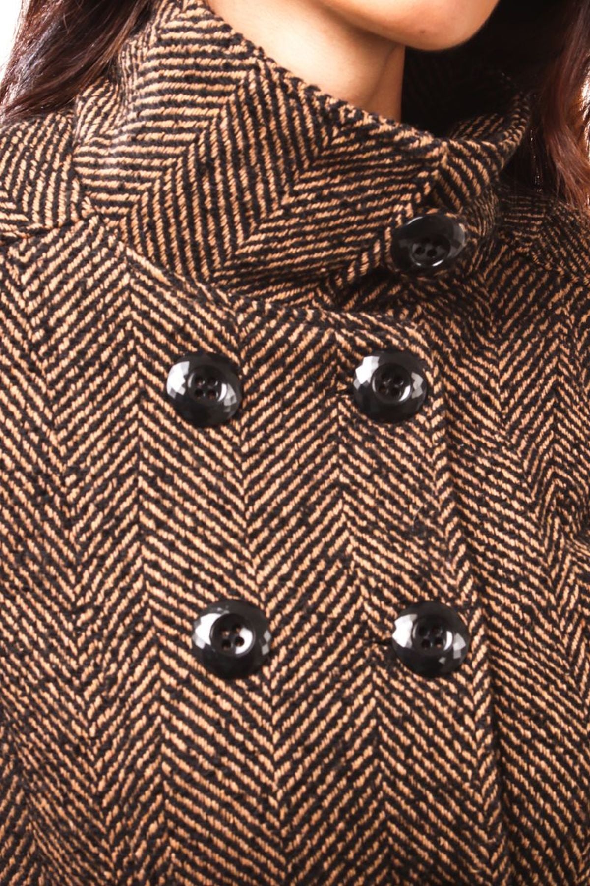 Ημίπαλτο με ψηλό λαιμό και διχρωμία