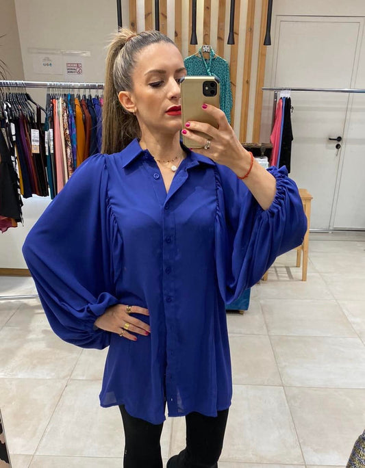 Πουκαμίσα oversized μουσελίνα