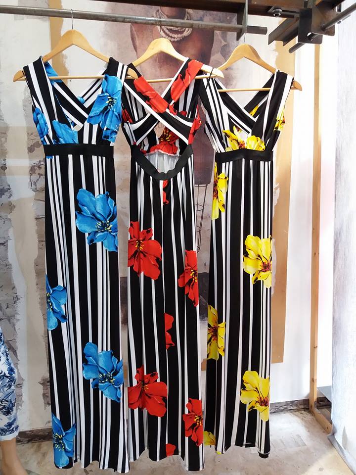 Φόρεμα maxi floral με Χ στην πλάτη
