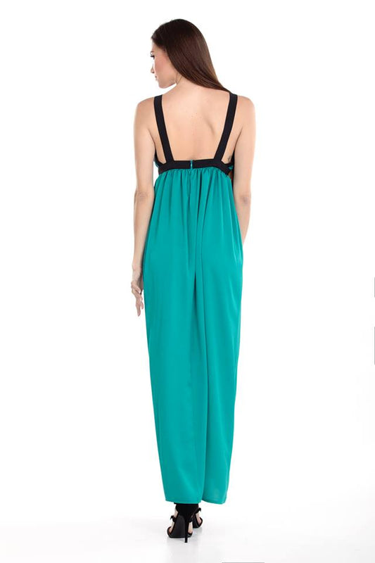 Φόρεμα maxi με V