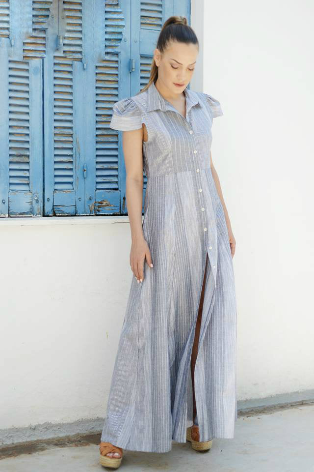 Shirt Dress βαμβακερό ριγέ