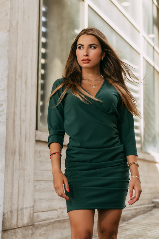 Φόρεμα mini crepe croise