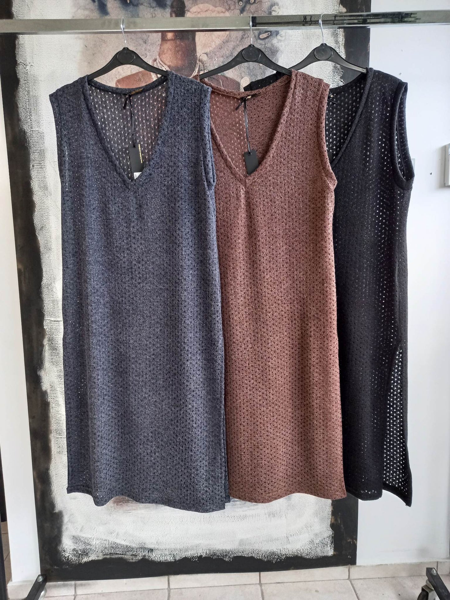 Μπλούζα/Καζάκα αμάνικη πλεκτή