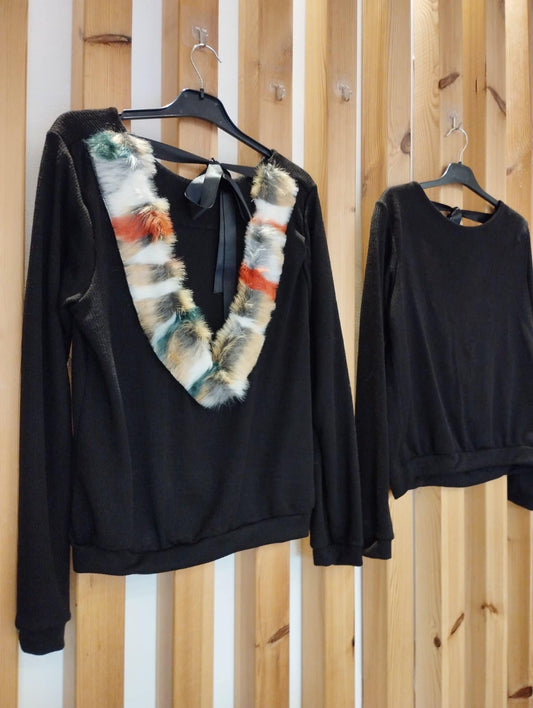 Μπλούζα πλεκτή rib detailed