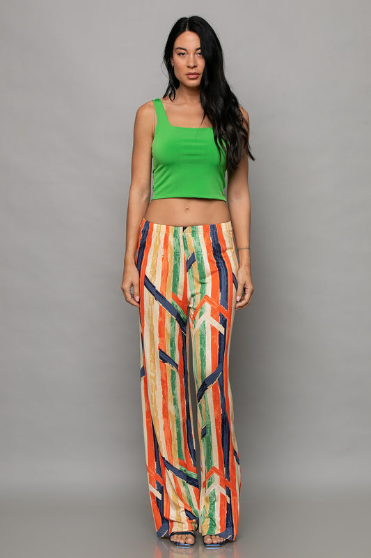 Παντελόνα εμπριμέ πολύχρωμη