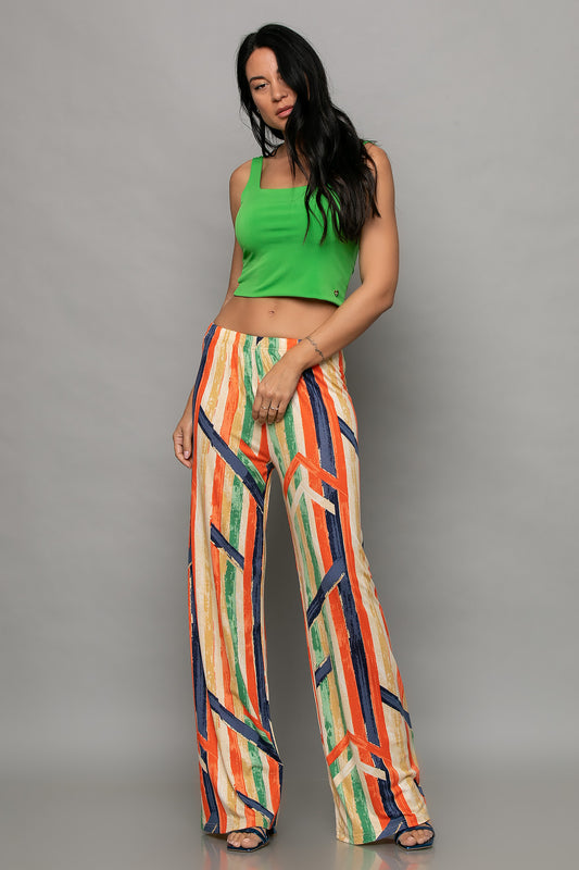 Παντελόνα εμπριμέ πολύχρωμη