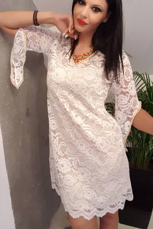 Φόρεμα midi με δανδέλα