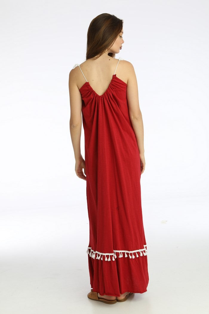 Φόρεμα maxi με τρέσσα