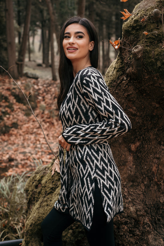 Ζακέτα ημιμάλλινη με ζωνάκι