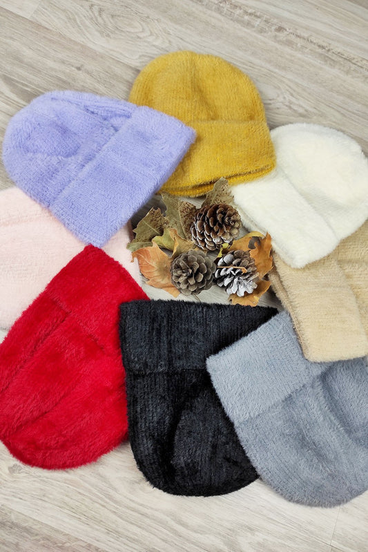 Σκούφος πλεκτός χνουδωτός