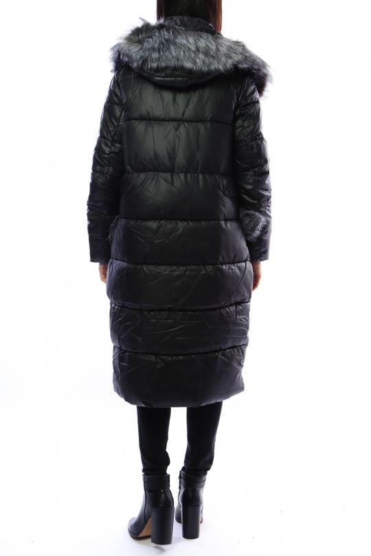 PARKA με κουκούλα και γούνα και γούνινα διακοσμητικά στις τσέπες