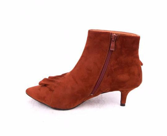 Μποτάκι suede με βολάν