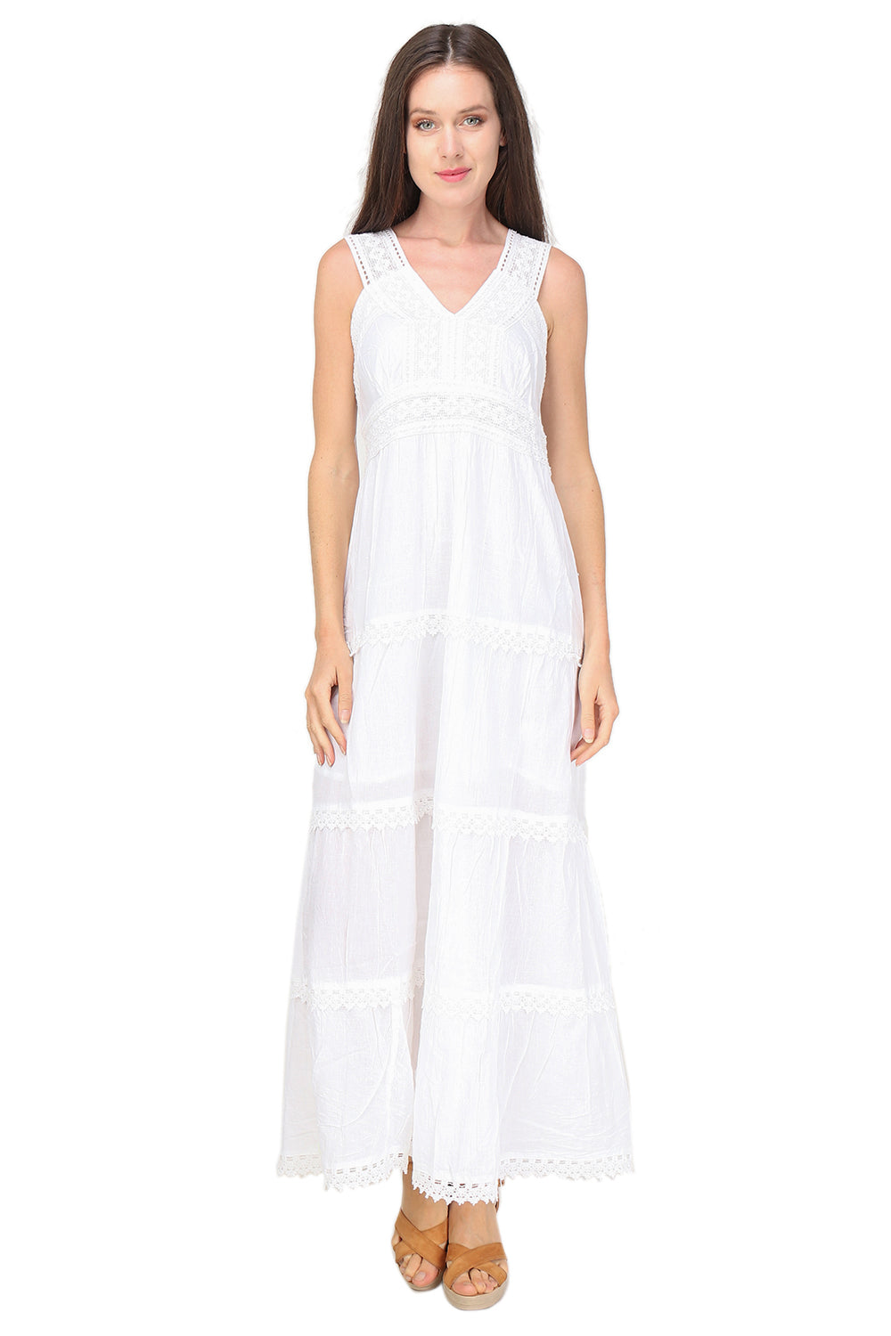 Φόρεμα maxi με δανδέλα