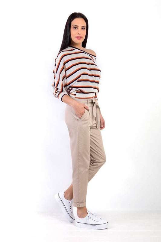 Παντελόνι με υφασμάτινη ζώνη