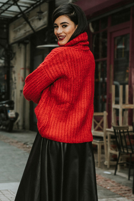 Πλεκτή μπλούζα μάλλινη κασμίρ