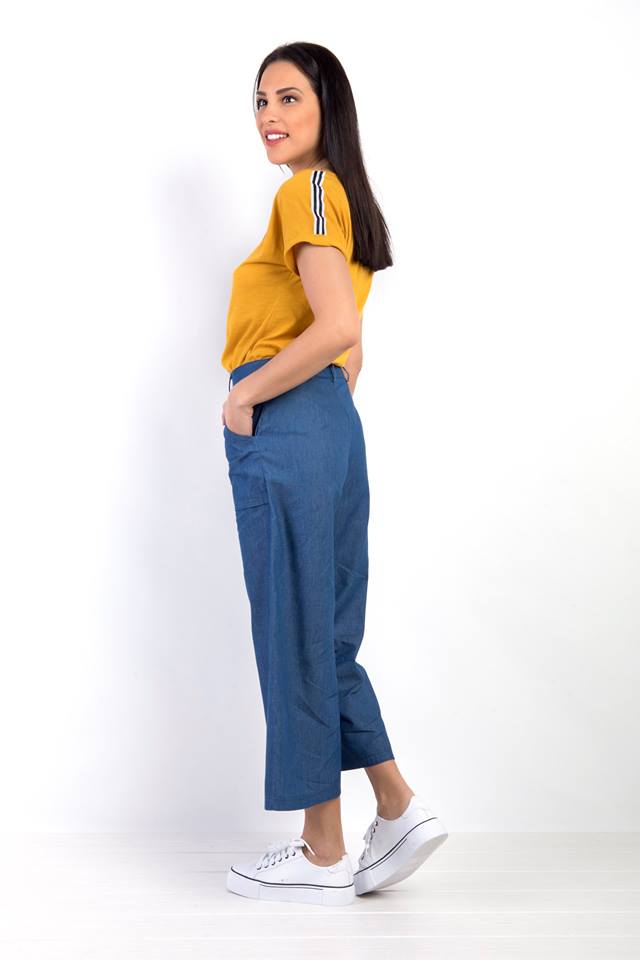 Παντελόνι cropped denim