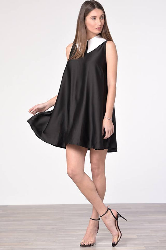 Μπλουζοφόρεμα με λευκό γιακά