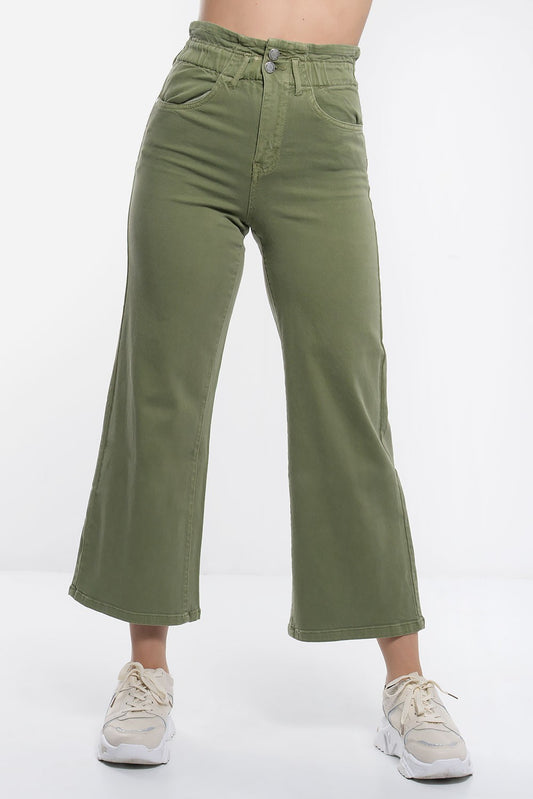 Παντελόνι denim cropped καμπάνα