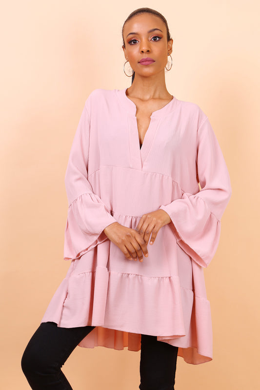 Shirt dress με βολάν