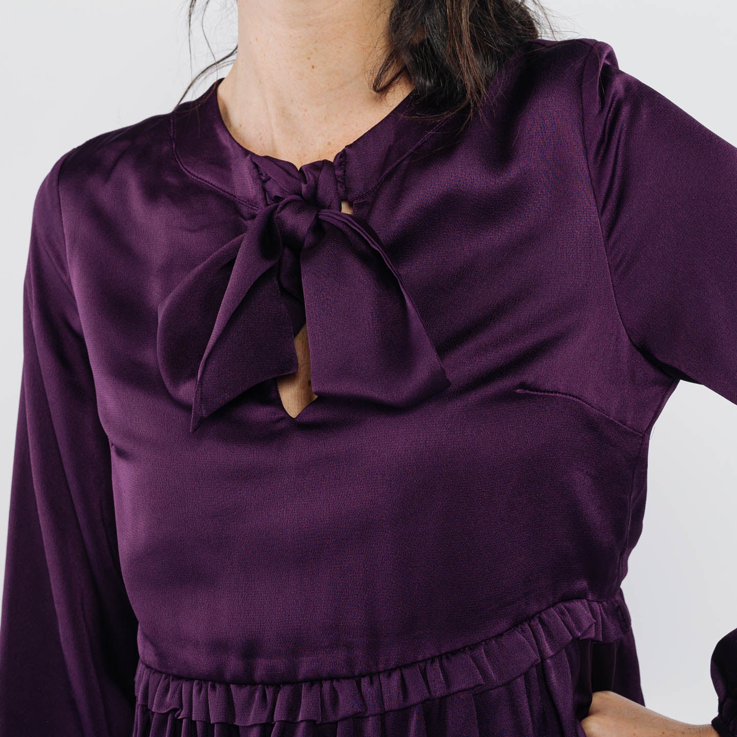 Φόρεμα midi romantic με βολάν