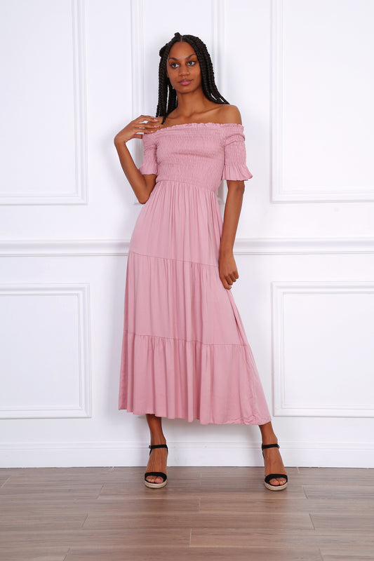 Φόρεμα maxi έξωμο