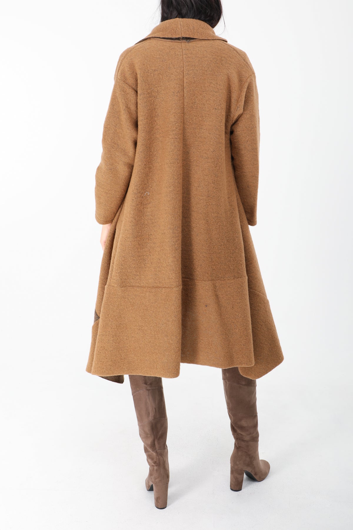 Παλτό midi δίχρωμο oversized
